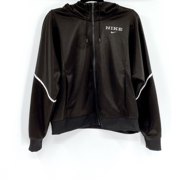 Nike Black/White Hooded Full-Zip Running Jacket S - Picture 3 of 14